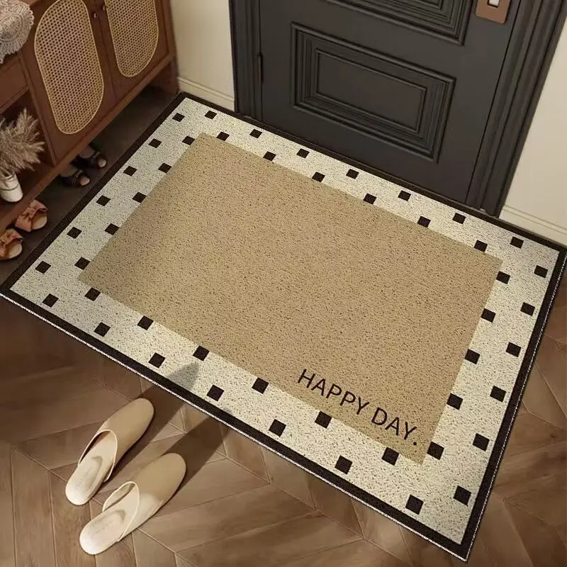Modern Simple Entry Door Floor Mats Household Anti-slip Flushable Foot Mats Cuttable Silk Circle Floor Mats