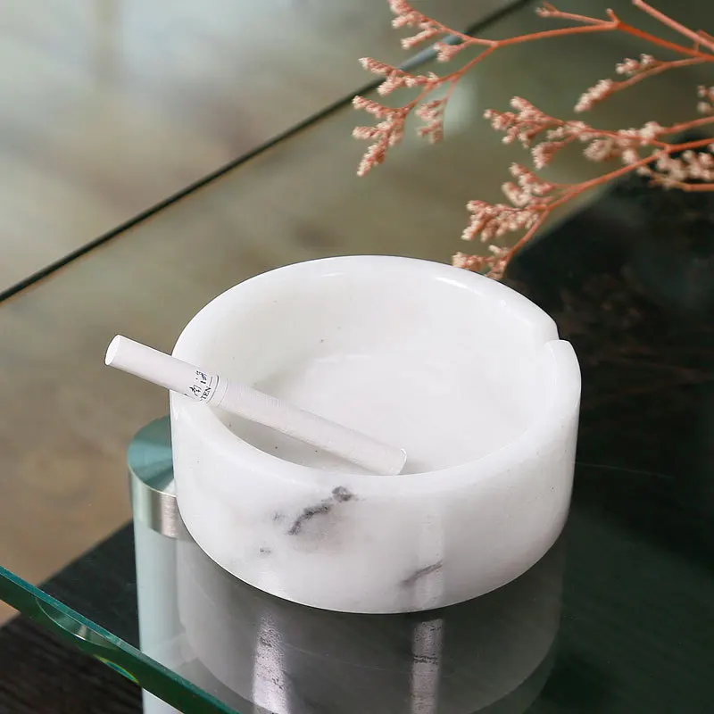 Wholesale Modern Design Marble Porcelain Cigarette Ashtray Ash Tray Round Shape Ash Holder For Home and Hotel