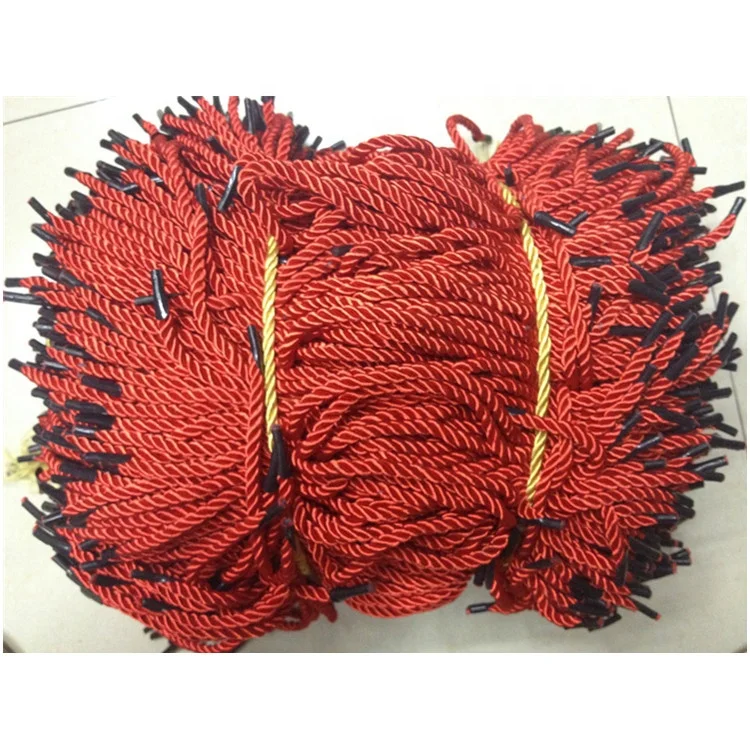 Recommends Gift Bag Rope Handle Factory Price Nylon/PP/ Polyester Twisted Cord With Plastic End