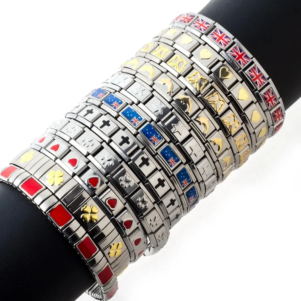 YK-Fashion jewelry итальянский браслет с индивидуальным логотипом для мужчин и женщин эластичный