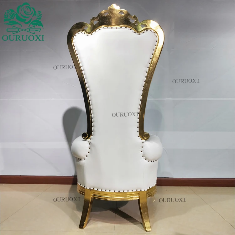 Недорогие золотые стулья King and queen с высокой спинкой Королевский роскошный свадебный стул для жениха и