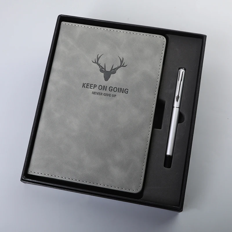 Christmas giveaways for doctors custom logo a5 format pu vegan leather journal notebook with pen