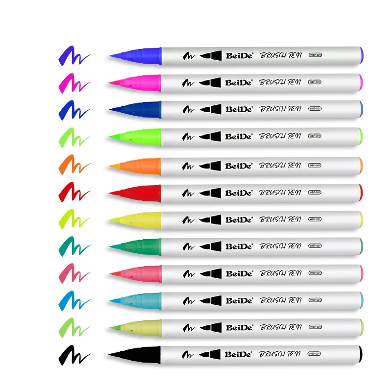 Water Based Drawing Marker Water Color Brush Pen for Adult Coloring Books Manga Comic Calligraphy and School Art Supplies