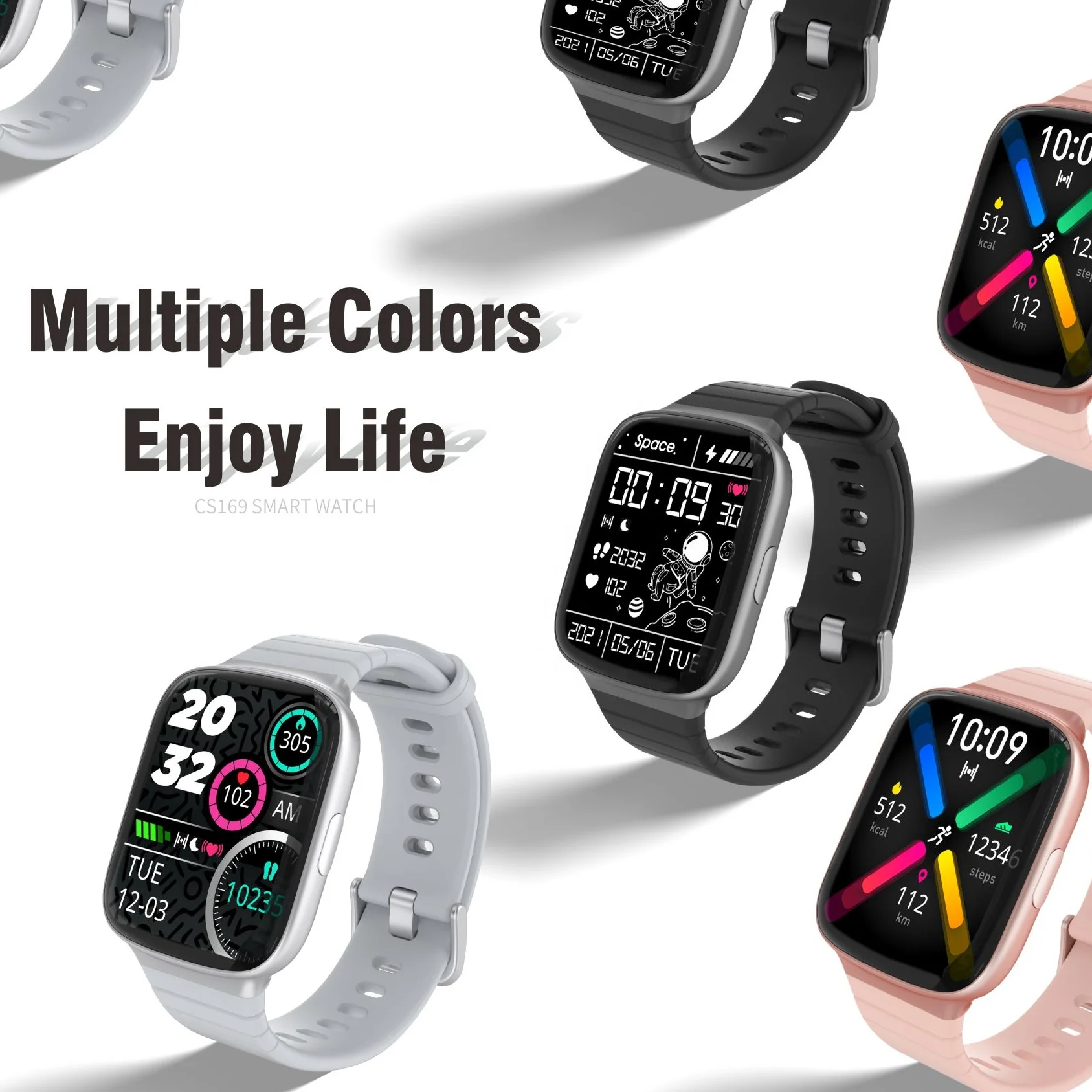 2021 New Smartwatch CS169 with SPO2 Blood Oxygen Monitor and Heart Rate Waterproof Step Counter Stainless Smart Watch IWO
