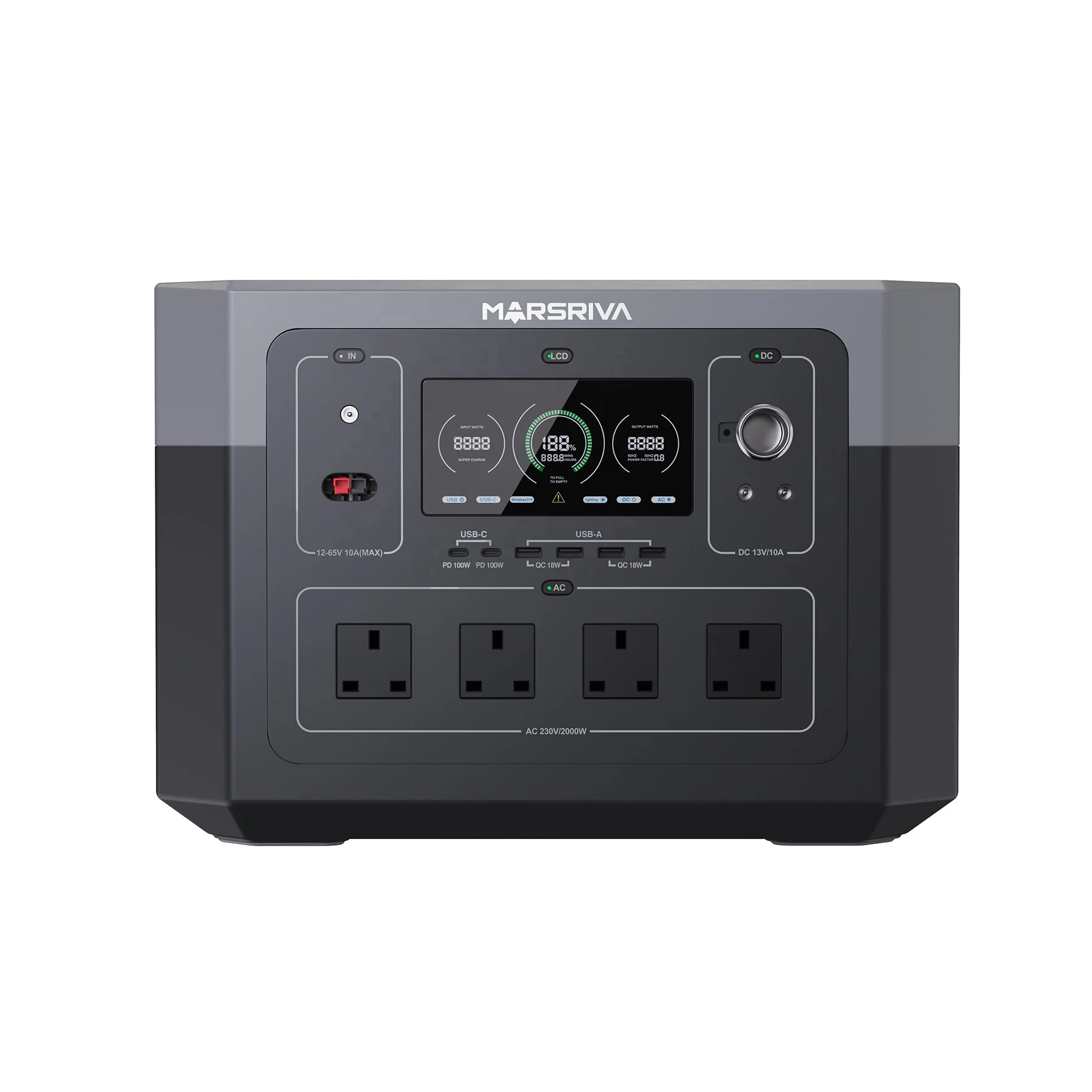 MARSRIVA latest collection pure sine wave 1920Wh 2000W Smart Portable Energy Storage Power Supply