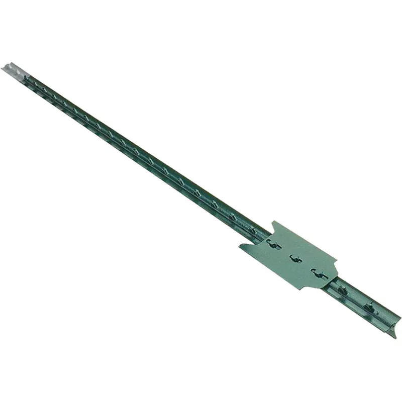 American Steel Galvanized/Green Studded T Fence Post