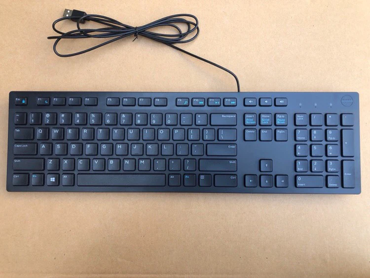 Оригинальная мультимедийная клавиатура Dell Kb216 английская черная проводная Usb