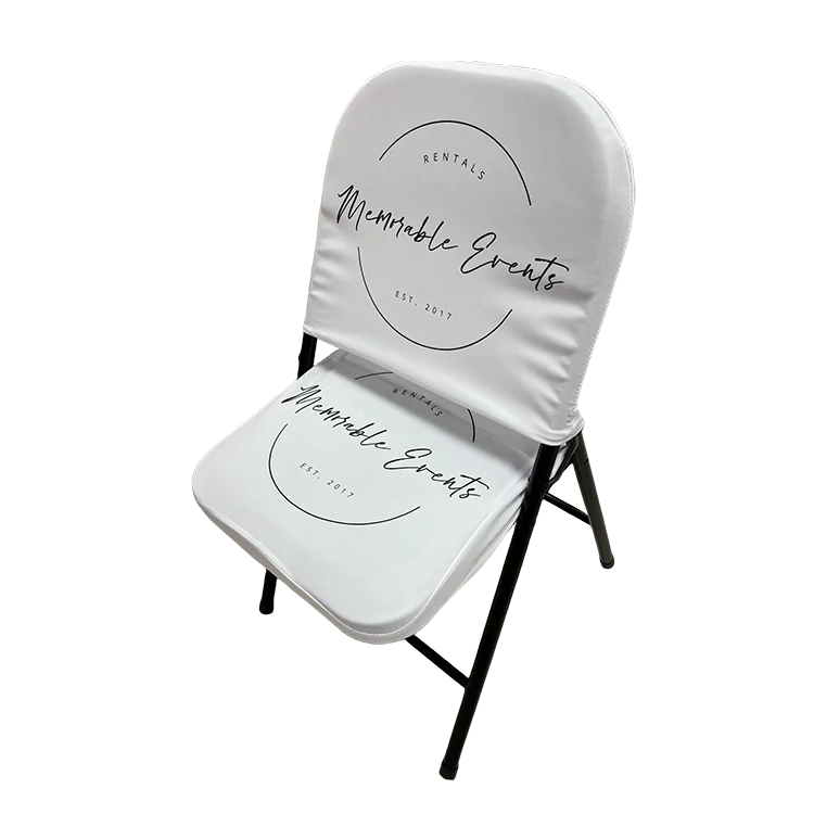 Custom Printed Fitted Stretch Spandex Banquet Folding Chair Cover Chair Band Covers