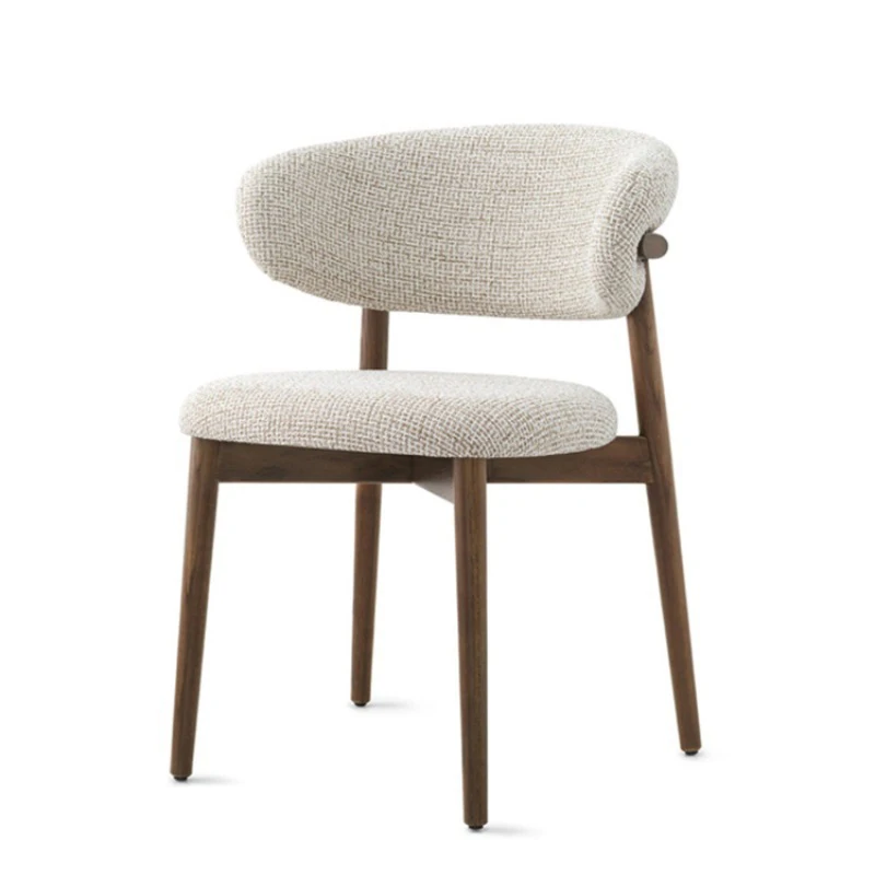 Nordic Modern Wooden Home Dining Chair Wood Solid Wood Farmhouse Dining Restaurant Chairs with Linen Fabric