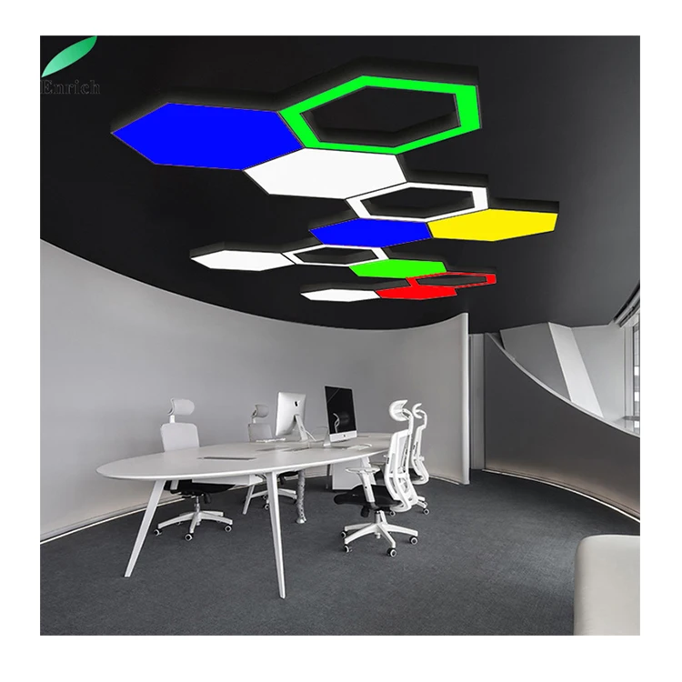 Wholesale Hexagonal-shaped Chandeliers Shop Supermarket Honeycomb Shaped Lights Car Wash Special Lighting Fixtures