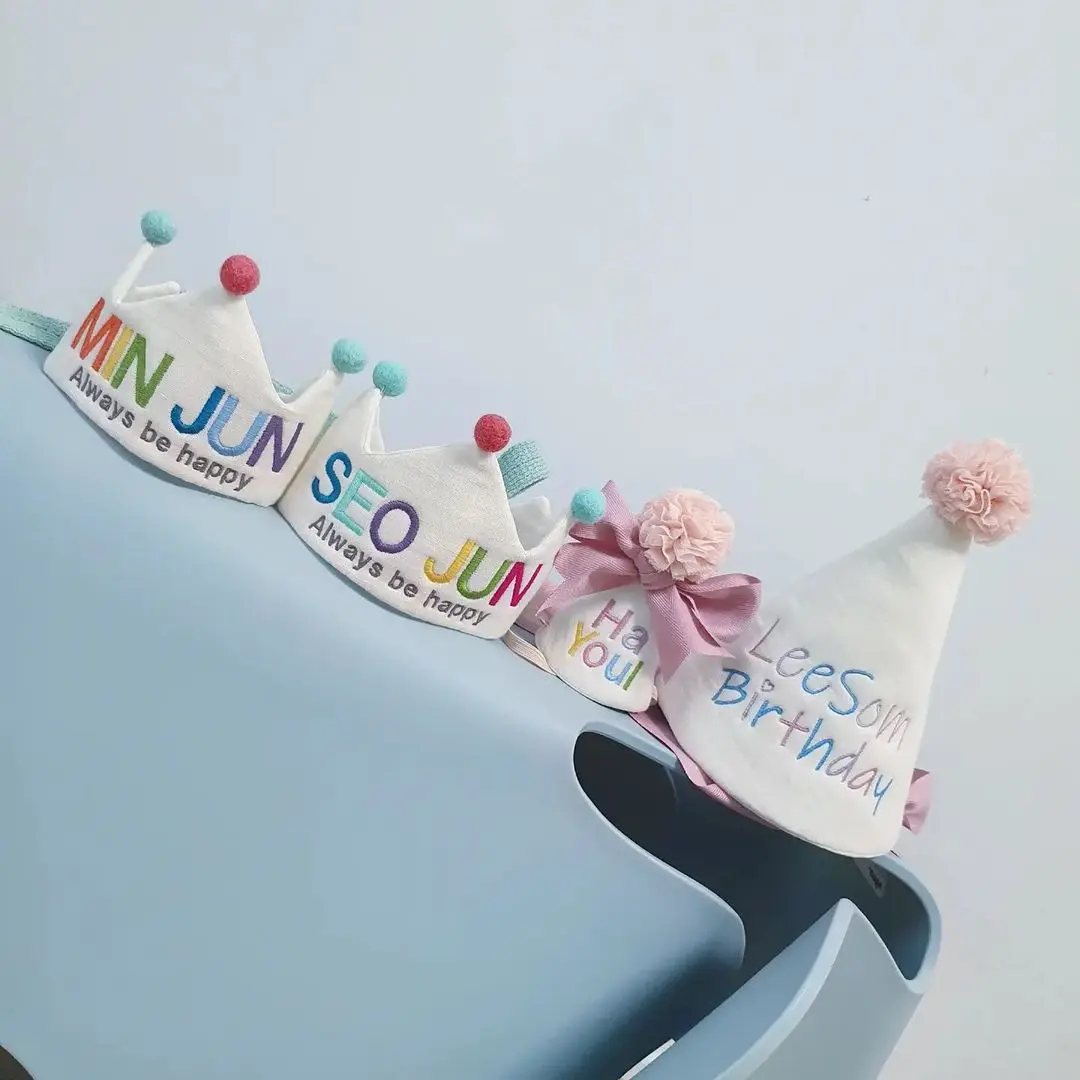 Birthday Crown Number Hat Fabric Kids Party Decoration Birthday Crown Number Hat