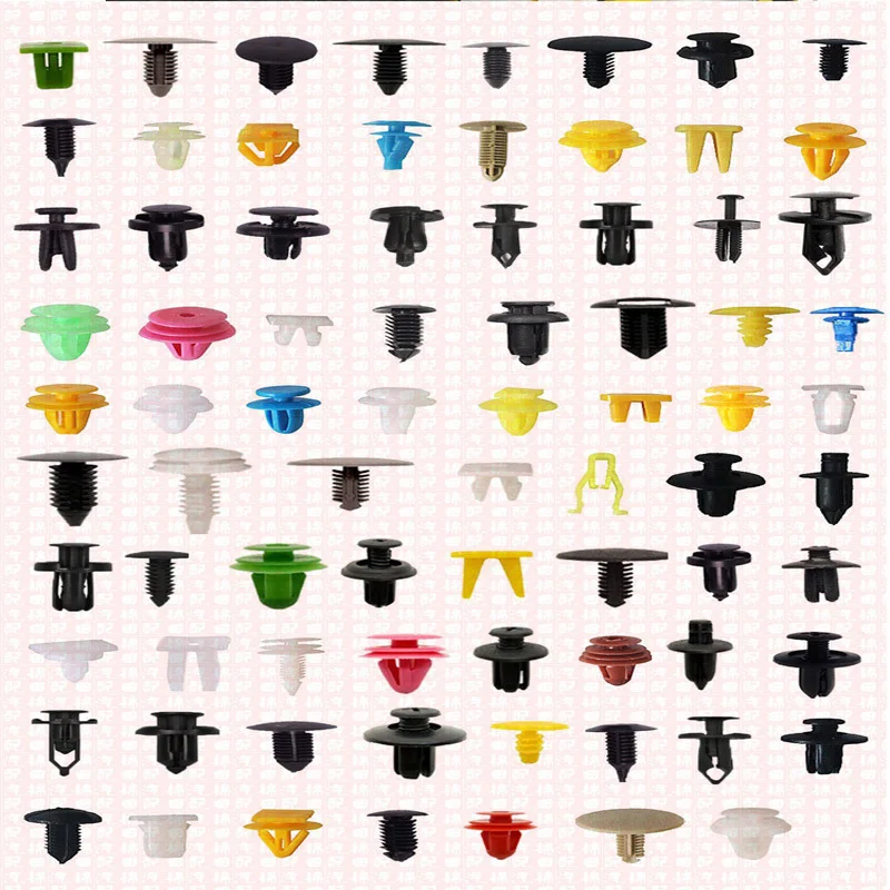 Car Fender Bumper Plastic Clip Portable Fastener Door Panel Fixing Push Pins Color Size Random Automotive Accessory
