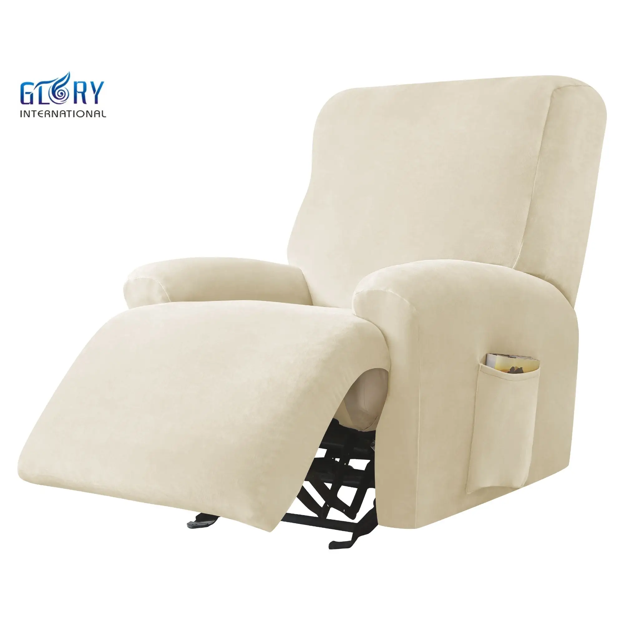 Solid Color Thick Velvet Stretch Fabric Fitted Cheers Sofa Covers for Living Room