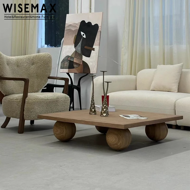 WISEMAX мебель японская простая для гостиной квадратный натуральный дубовый орех чайный столик деревянный журнальный виллы