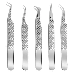 Wholesale 45 degree custom stainless steel private label black diamond grip eyelash extension tweezers coated tip
