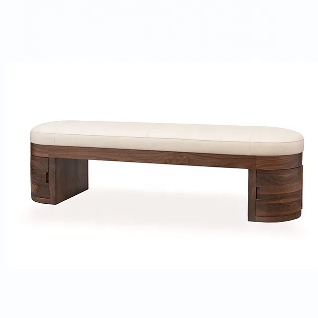 
 Роскошная кожаная скамейка для спальни с хранилищем  