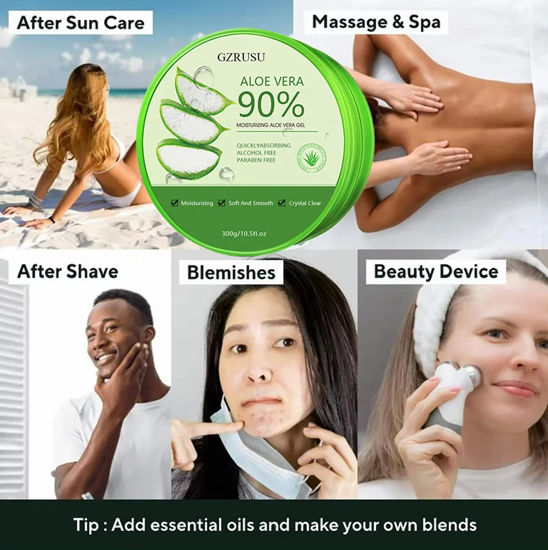 Aloe Vera Gel Private Label Non-Greasy, Quick Absorbing, Post Sun Repair And Moisturizing Pure Aloe Vera Gel Bulk Face Product