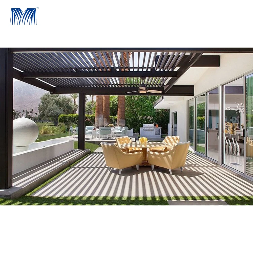 Retractable Wooden Poland Retractil Bioclimatic Kit Wpc Pergola 4x4 Wood Aluminum Pavilions Outdoor Glass Gazebo