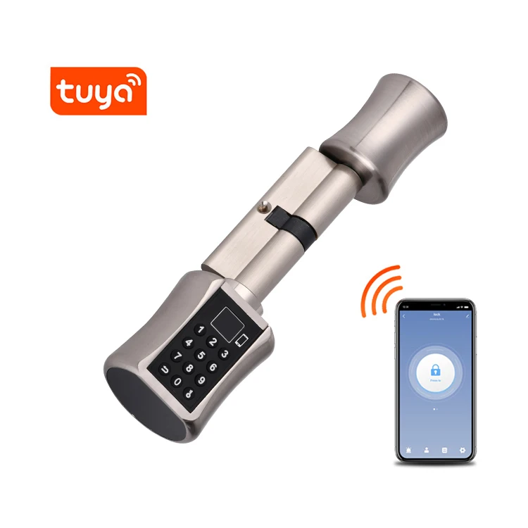 outdoor gate Home Electronic fingerprint handle Digital Password BLE Tuya Door Locks Cylinder Unlock keyless entry  smart lock