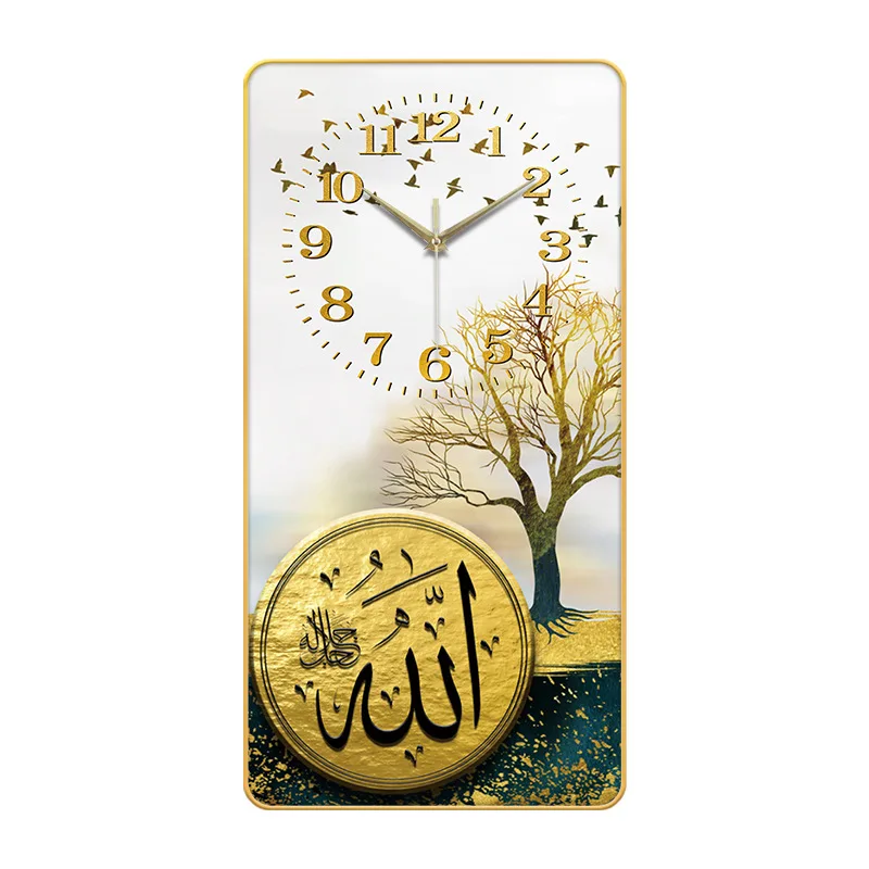 square painting hot sale retro creative wood & plastic art clock luxury christmas decorations wall clock for living room