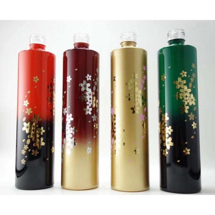 Cosmetics offset printing perfume frosted brown glass bottle 250ml