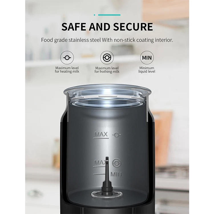 Milk frother electric multifunctional 500W stainless steel automatic milk frother 240ml