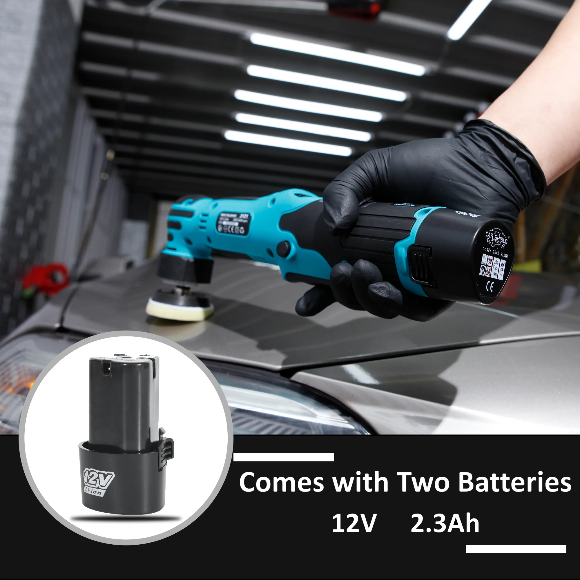 Car Shield E-commerce Supplier 12V Cordless Portable RO/DA Mini Car Buffer Polisher
