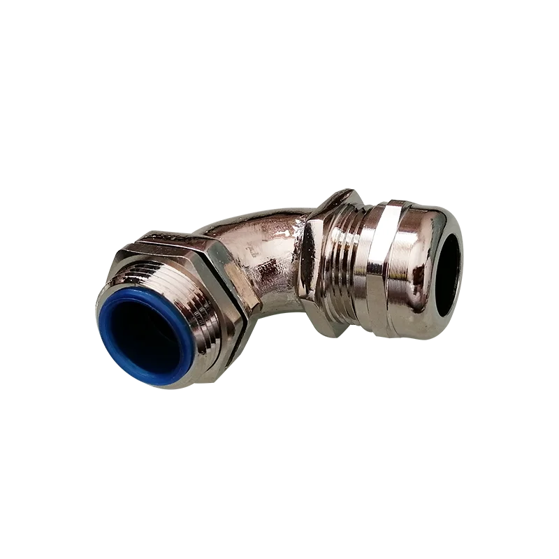IP68 Nickel plated brass cable gland 90 degree waterproof and dustproof metal elbow cable gland