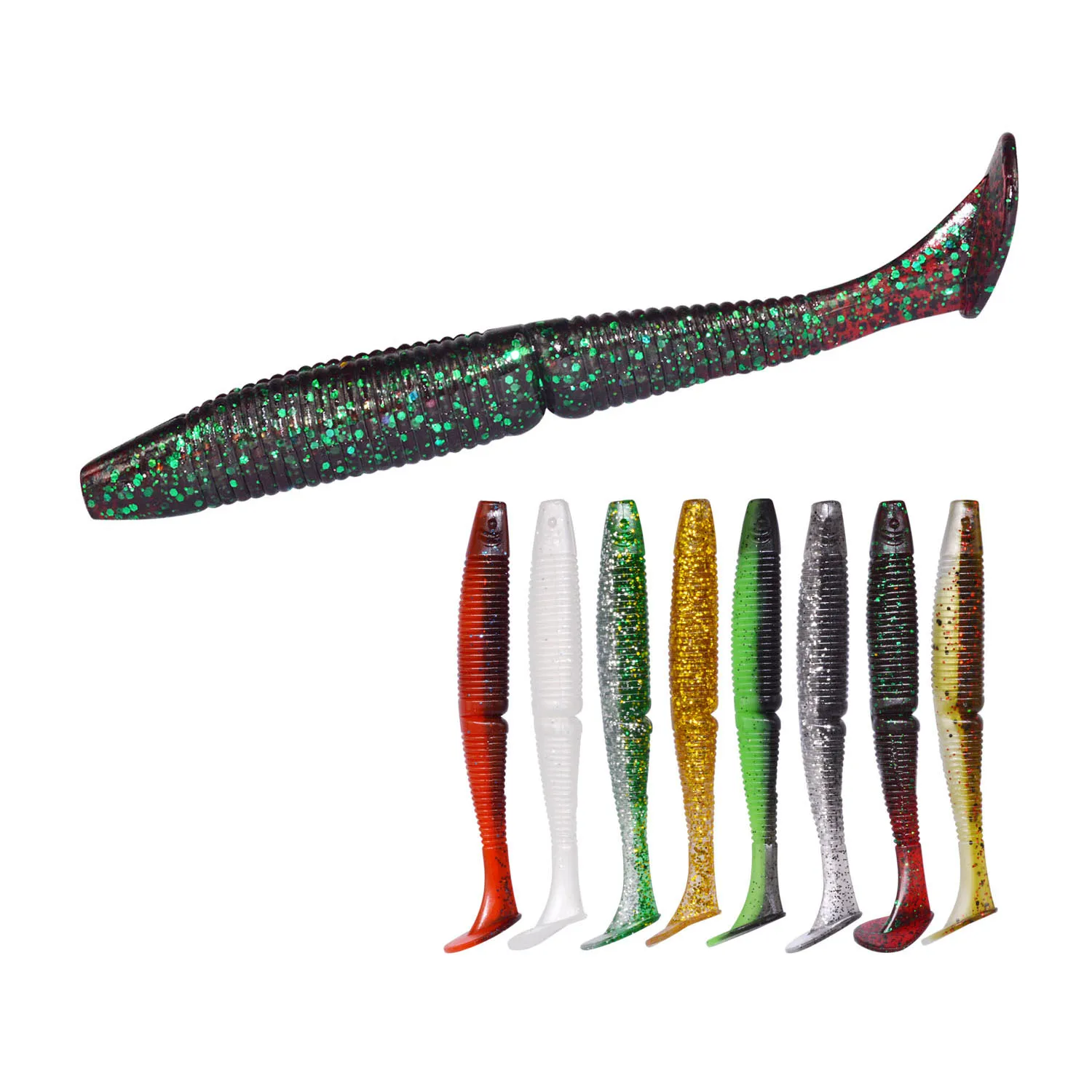 Plastic Fishing Lures Soft Bait 120mm 140mm Big T Tail Fish Baits Paddle Worm Lure