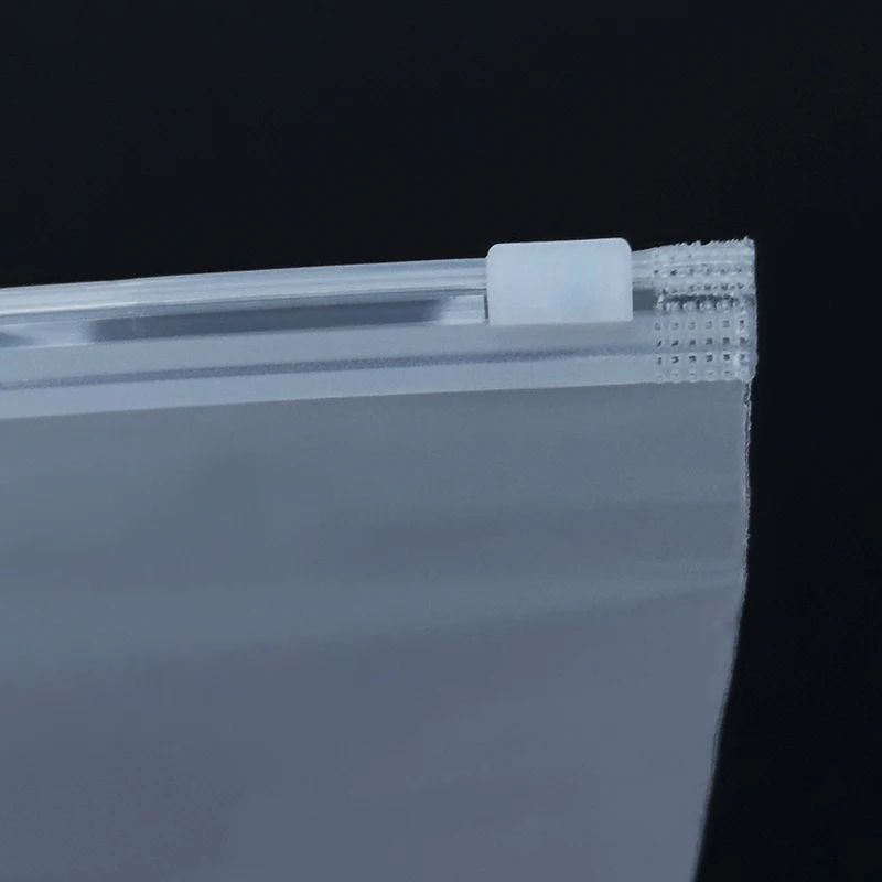 custom printing logo cpe frosted poly bag with zipper resealable matte plastic/frosted slider zip lock packaging bags for pac