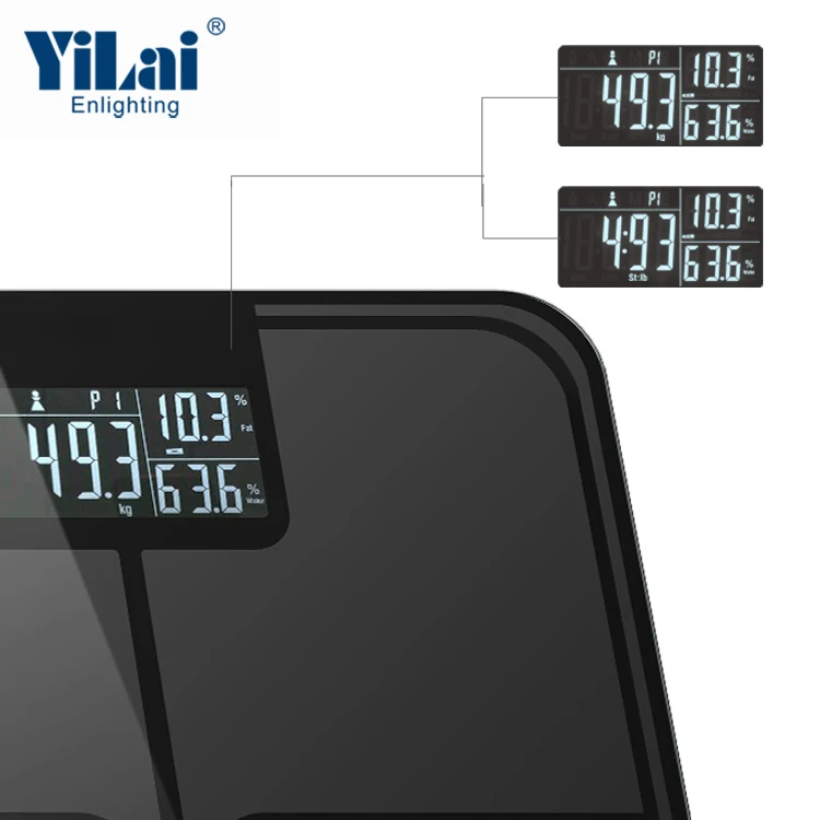 180kg ITO glass body analyzer with fat measurement sensor professional body fat measurement digital multifunction body fat scale