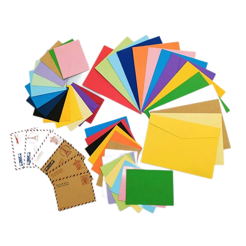 100% Recyclable Biodegradable  Offset Printing Customized Logo Printed Multi Color Mini Envelopes