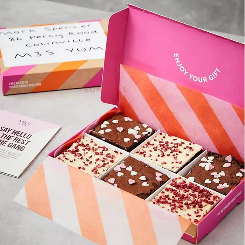 Eco Friendly Corrugated Brownie Packaging Box Custom Printing Mailer Box Corrugated Mailer Box For Cake