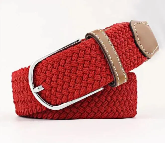 All-match Pin Buckle Elastic Stretch Belt Punch-free Casual Woven Belt