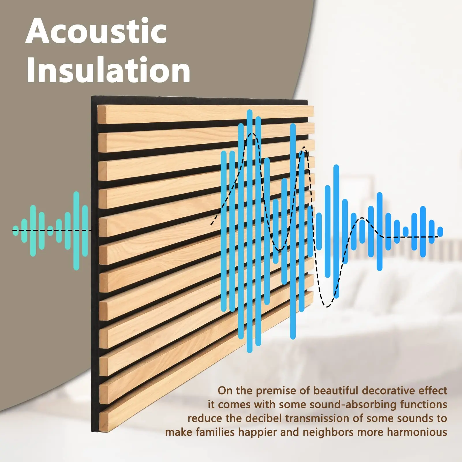 Polyester Mdf Slat Decorative Ceiling Hotel Tv 3D Wall Panels/Boards Wall Cladding Interior Akupanel Wood Acoustic Wall Panels