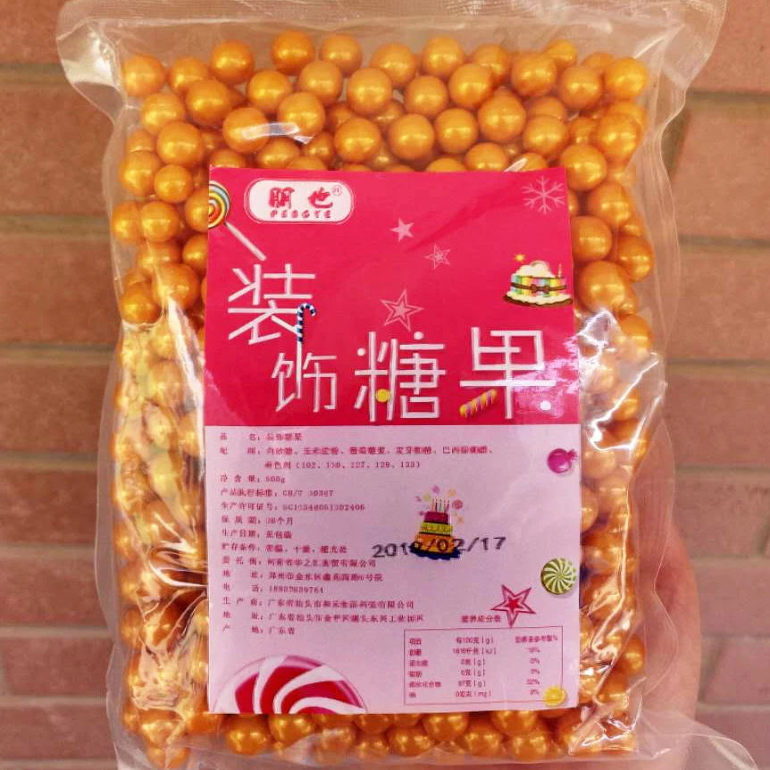 
Wholesale Novelties 2020 Sugar Candy Beads Birthday Party Cake Decoration 4mm 8mm 10mm Edible Golden Sugar Pearl Sprinkles 