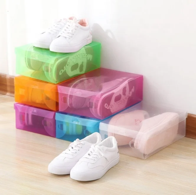 Stock Foldable Durable Plastic Storage Box High Quality Shoes Box Shoes Storage Box