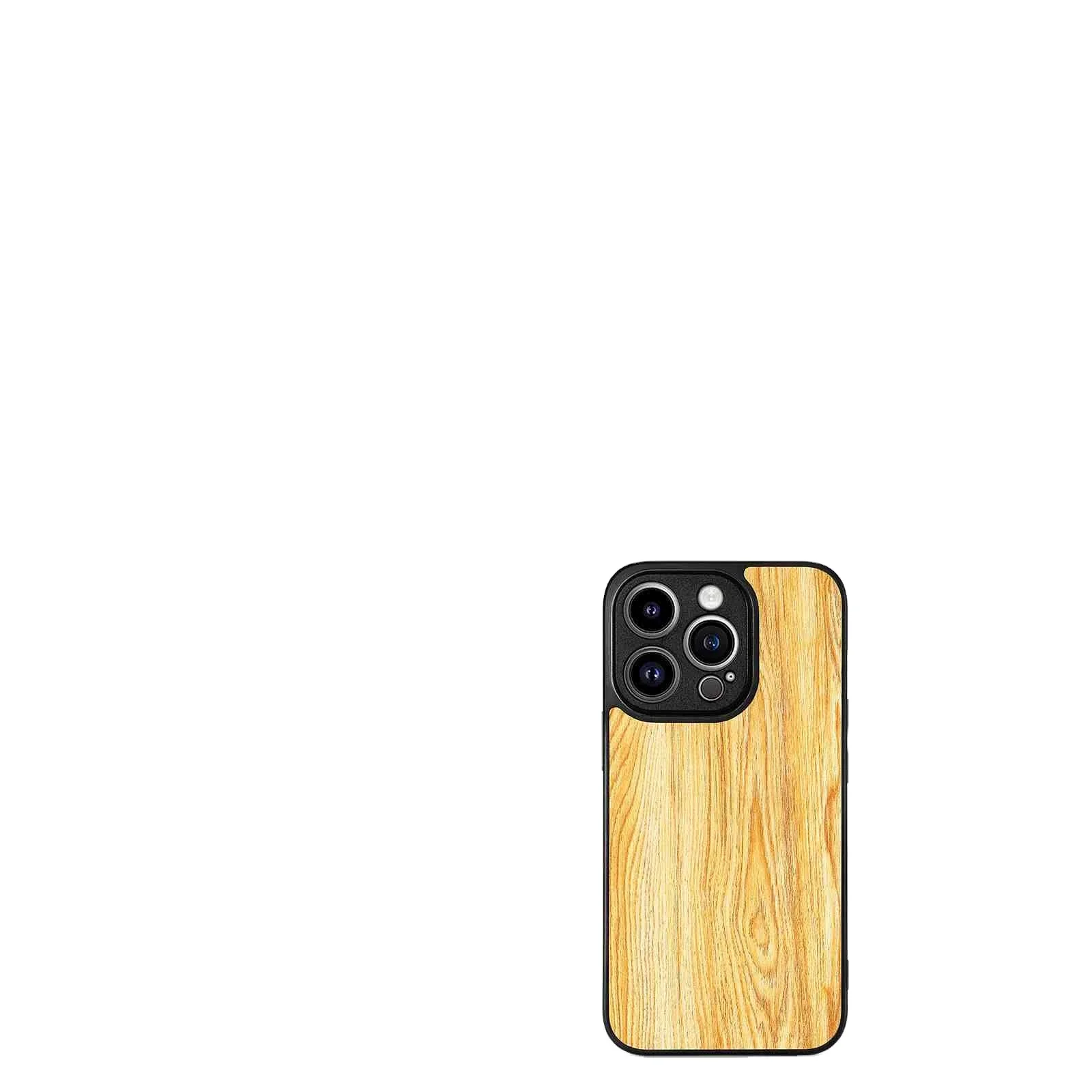 Precise Hole Imitation Wood Grain Leather Lagging 2023 Mobile Phone Cases for Iphone 11/14 /13/12 New Hot Selling Phone Cover
