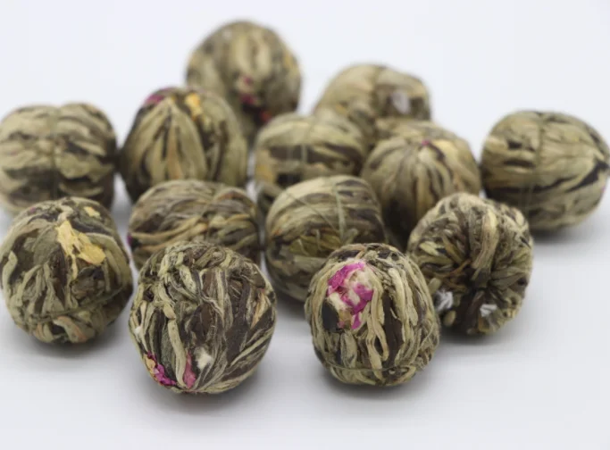 Оптовая продажа круглые шарики чай изготовленный из цветка и зеленого чая объемный набор листовой чайный шарик для продажи