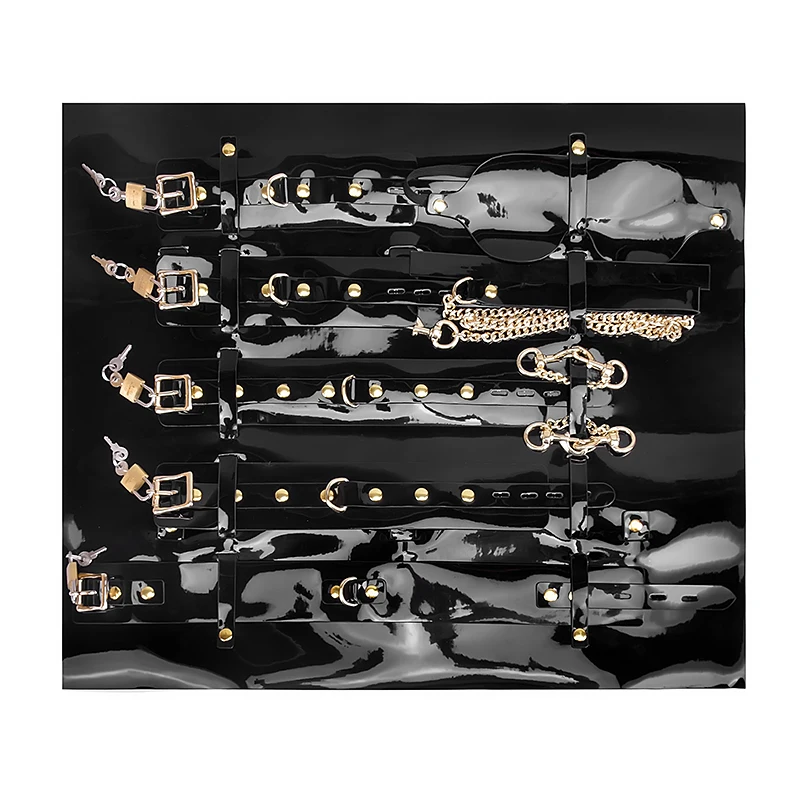 
Couple sex toy patent leather storage bag set of 11 sm set 