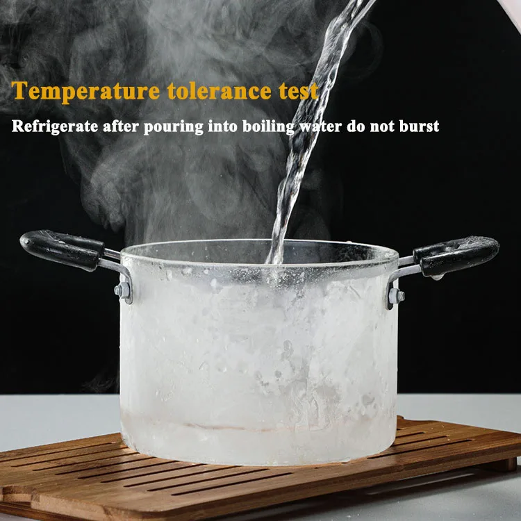 Most popular products soup cooking  microwaveable tempered 1200ml 2000ml glass cooking pot with handles