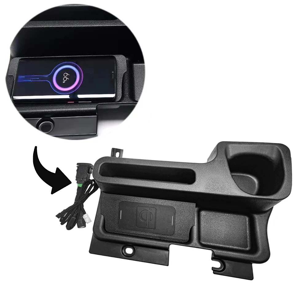 
Fast Wireless Charger Center Storage Box Control Box for Toyota Land Cruiser LC70 71 76 77 79 FJ70 FJ79 Accessories 