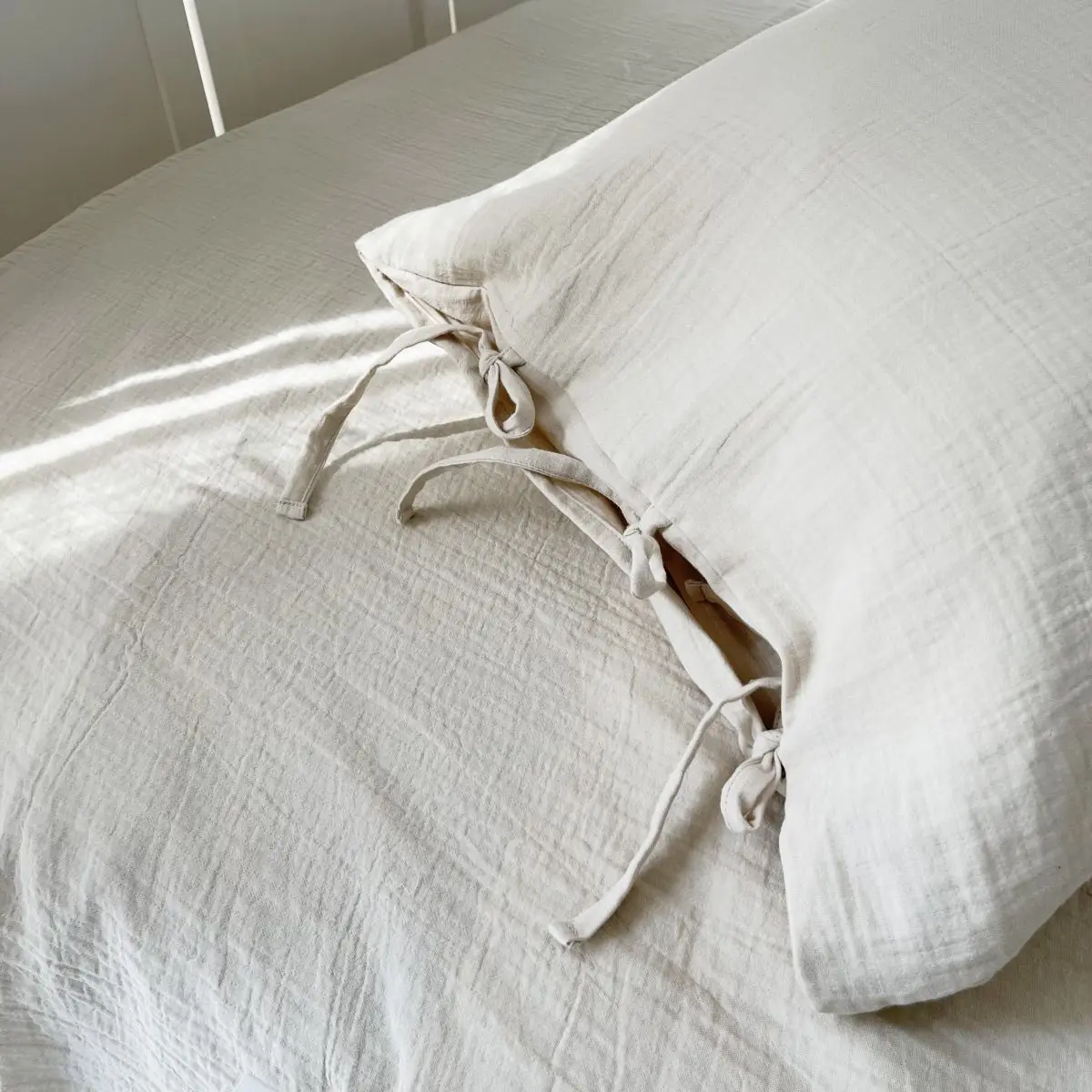 100% Washed Muslin Cotton  Bedding Set with Linen-Like Handle Oeko-Tex Certified and Suitable for Allergy Sufferers