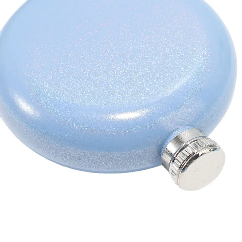 5oz Portable Travel Stainless Steel Glitter Coating Liquor Whiskey Pocket Flagon Mini Bottle Hip Women Wine Flask for Drinks Bar