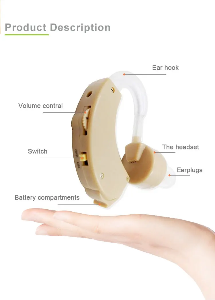 Abs material cyber sonic micro bte cheap hearing aid