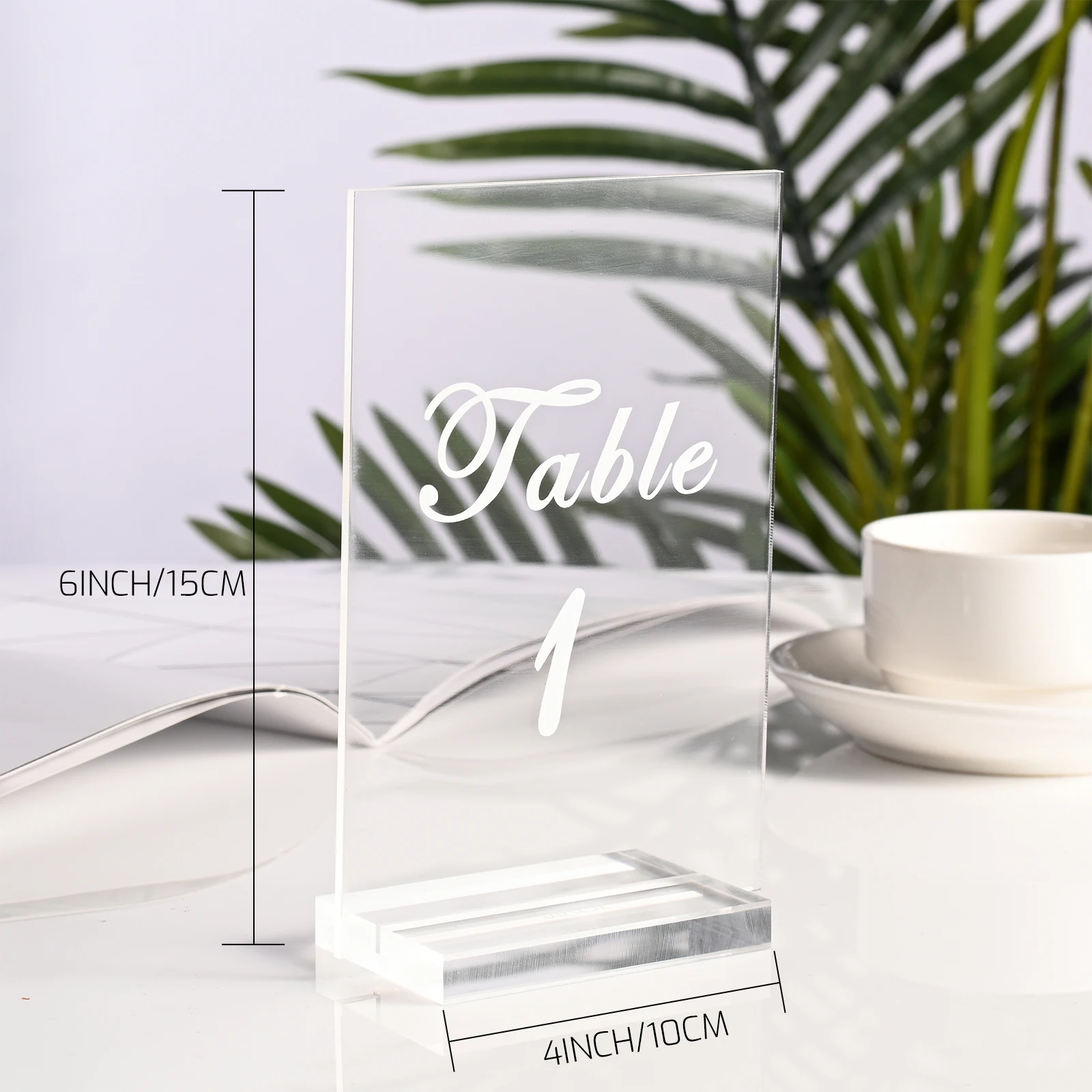 4x6 Acrylic Table Number With Stand Clear Or Frosted Wedding Table Number Sign Place Card holders For Restaurant