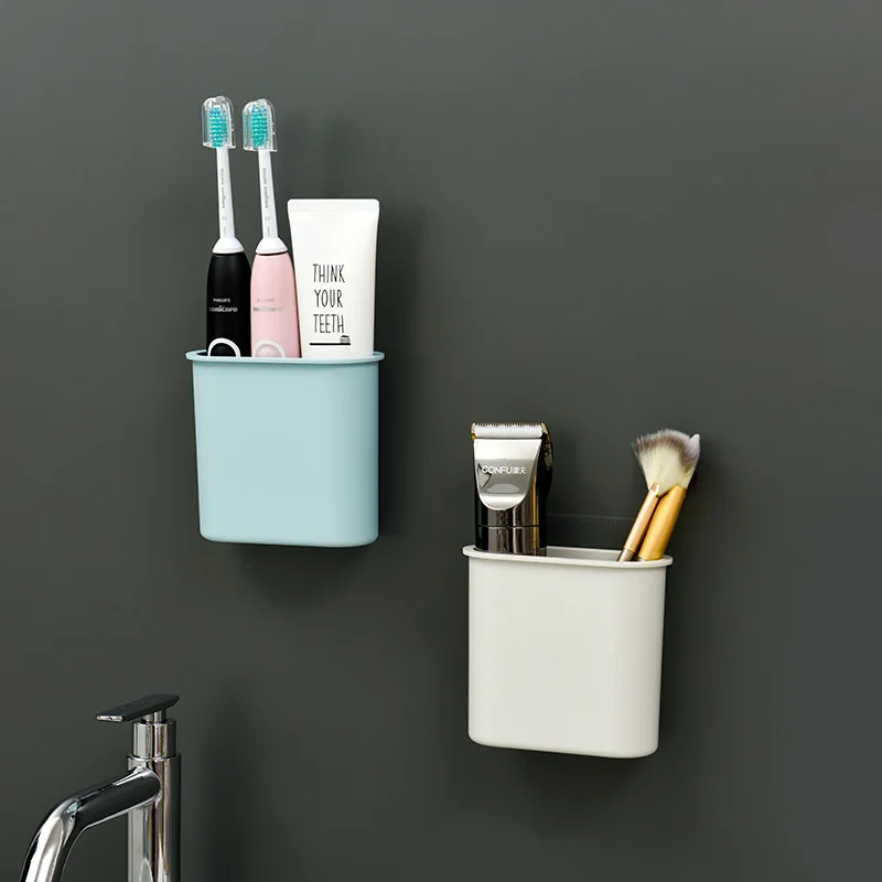 Bathroom wall hanging toothpaste toothbrush storage box Bathroom tape organizer box