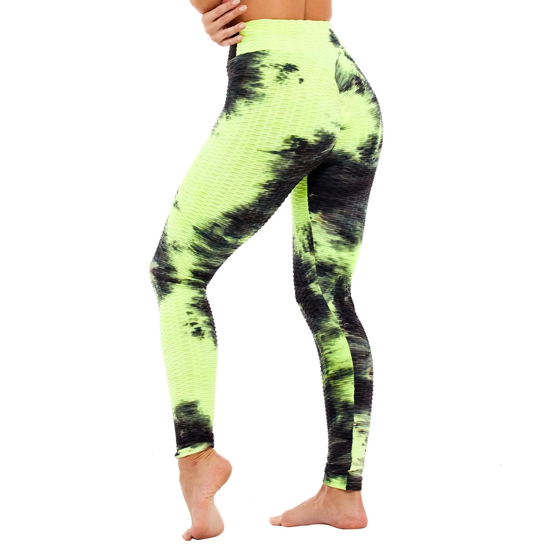Amazon Hot Selling Booty Scrunch Tie Die  Sexy High Waist Butt Scrunch Push Up Anti Cellulite Compression Leggings