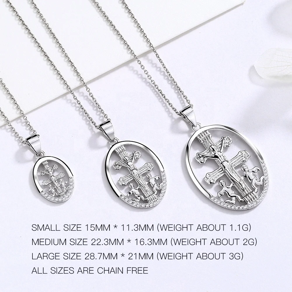  Oval Virgin Mary Pendant Necklace 925 Sterling Silver large and small Catholic silver