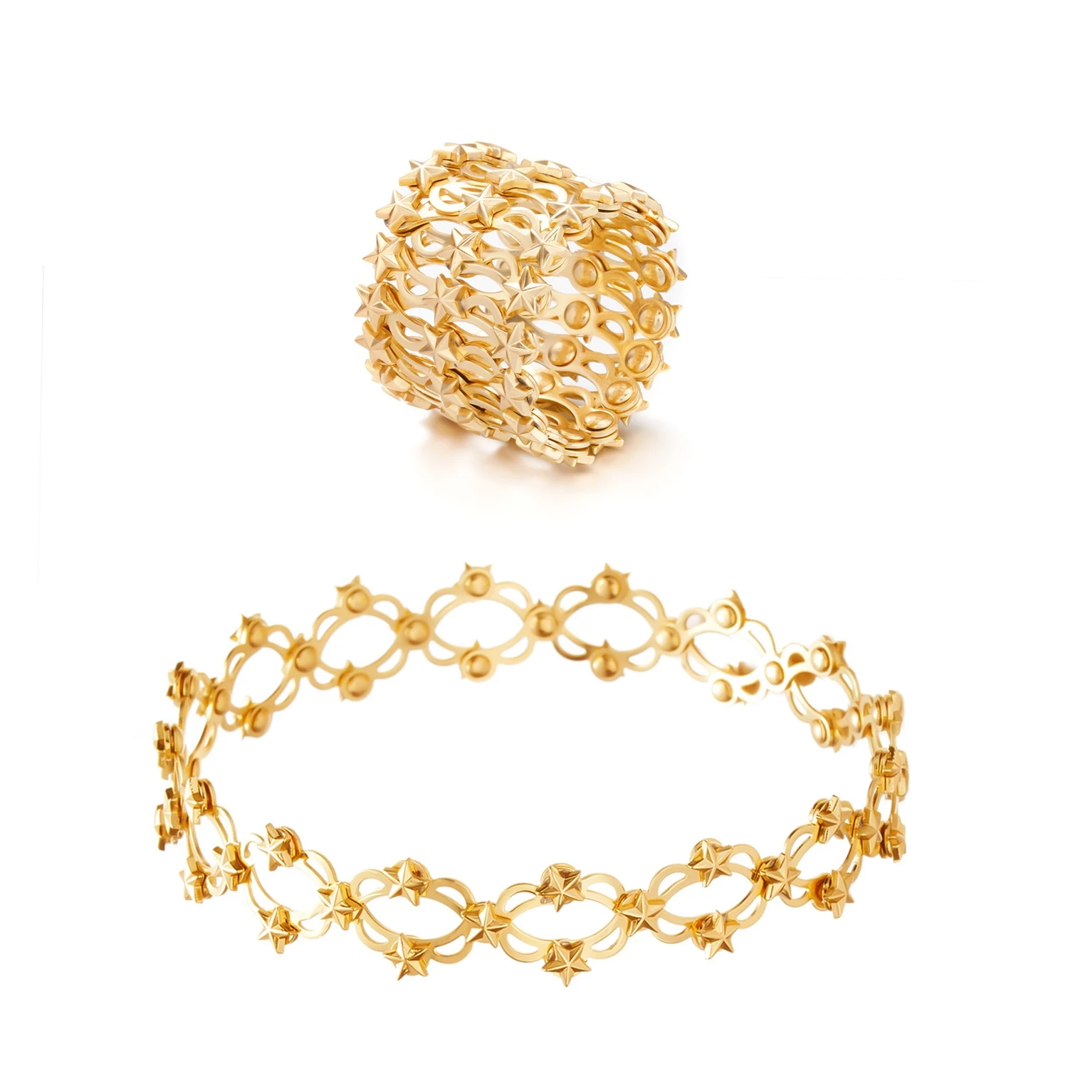 New Jewelry Magic 2-in-1 Folding Retractable Ring Bracelet Copper Bracelet Telescopic Rings Bracelet